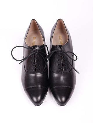Edwardian Oxford shoe with pompadour heel - 1900 - Black - Bertha
