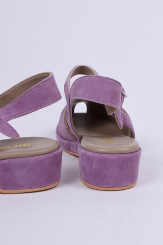 1940s / 50s suede wedge sandals - Lavender - Ella