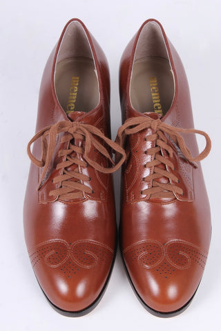 Classic 1930s Oxfords - Cognac Brown - Juliette