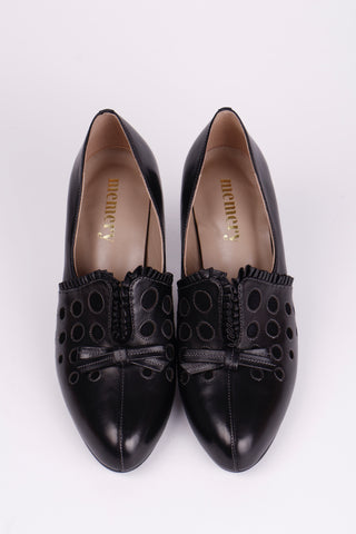 1930s pumps with decorations in suede - black - Stella