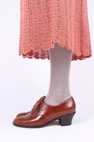 Classic 1930s Oxfords - Cognac Brown - Juliette