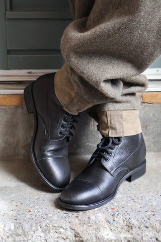 1940s Men's Military Boots - Black - Robbie