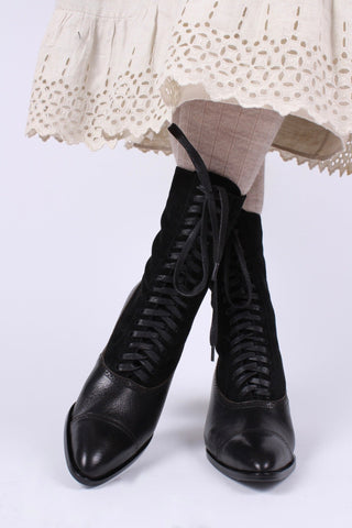 1900s Edwardian Style Boots - black - Victoria - memery