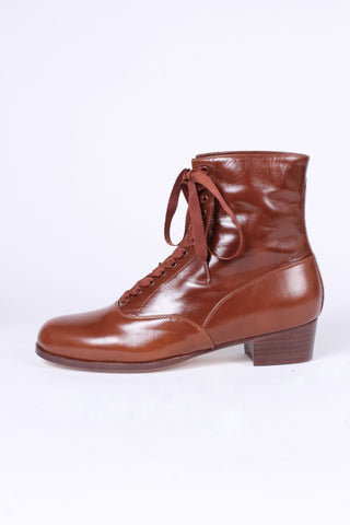 1910s / 1920s style everyday leather boot - Brown - Britta - memery