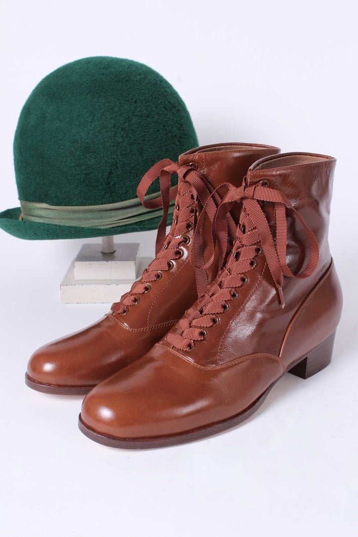 1910s / 1920s style everyday leather boot - Brown - Britta memery 1910s / 1920s style everyday leather boot - Brown - Britta memery