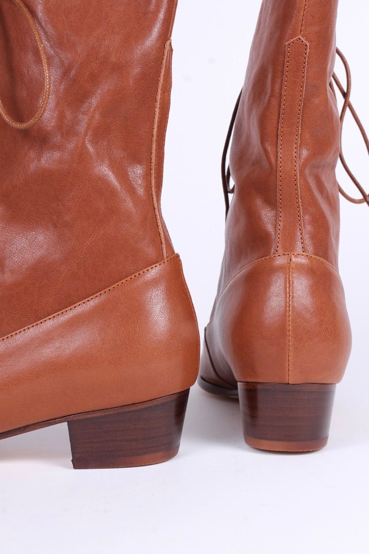 1910s Everyday Lace-up Boots - Light Brown - Ruth memery 1910s Everyday Lace-up Boots - Light Brown - Ruth memery