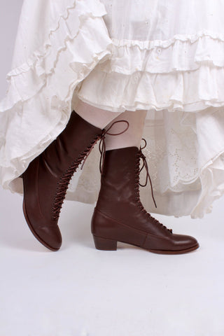1910s Everyday Lace - up - Dark Brown - Ruth - memery
