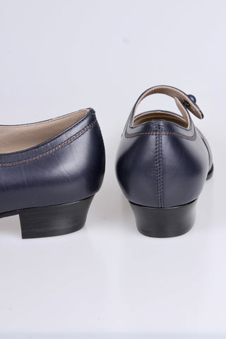 1920s everyday shoe - Navy Blue - Ruby - memery