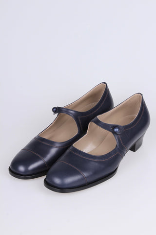 1920s everyday shoe - Navy Blue - Ruby - memery