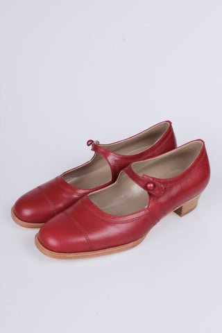 1920s everyday shoe - Red - Ruby - memery
