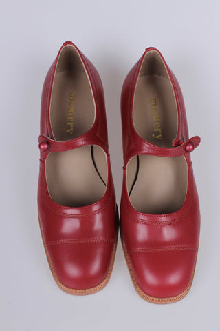 1920s everyday shoe - Red - Ruby - memery