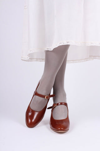 1920's Mary Jane shoes - Cognac brown - Yvonne - memery
