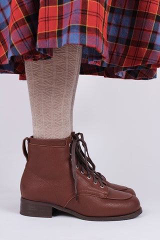 1930s and 1940s winter snow boots with Fur lining - Brown - Rita - memery
