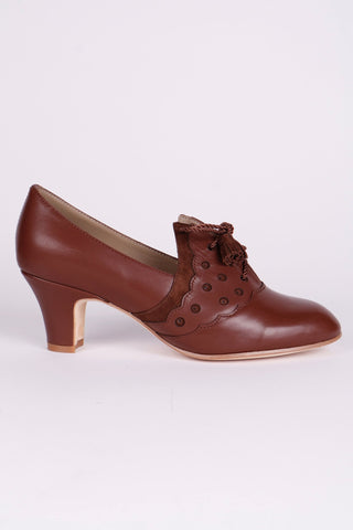 1930s everyday Oxford heels with tassels - Brown - Mildred - memery