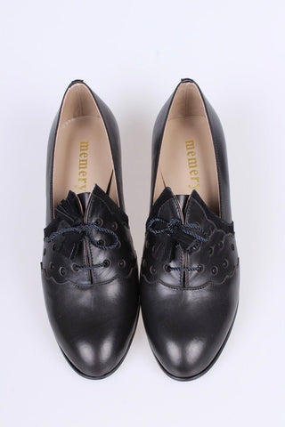 1930s everyday Oxford shoes with tassels - black - Mildred - memery