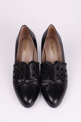 1930s pumps with decorations in suede - black - Stella - memery