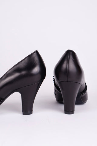 1930s pumps with decorations in suede - black - Stella - memery