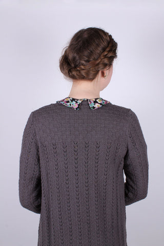 1930s style long cardigan / swagger jacket - Anthracite Grey - Isabel - memery