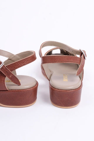 1940s / 50s summer wedge sandals - Brown - Sidse - memery