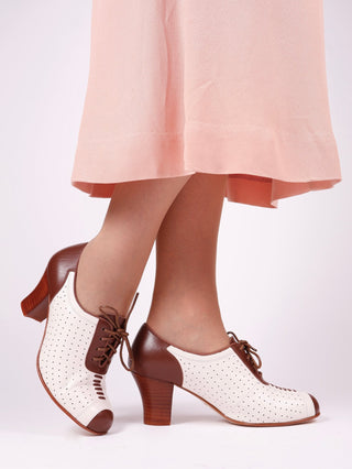 1940s Spectator Oxford pumps - Brown / Off - White - Lucy - memery