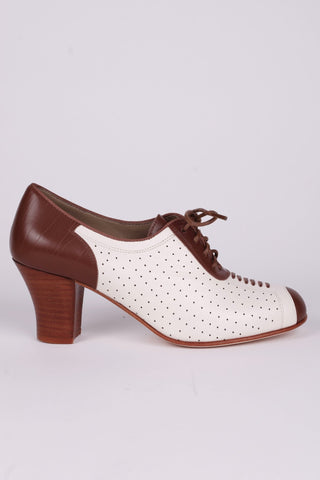 1940s Spectator Oxford pumps - Brown / Off - White - Lucy - memery