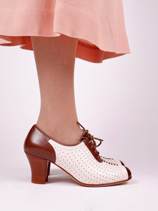 1940s Spectator Oxford pumps - Brown / Off - White - Lucy - memery