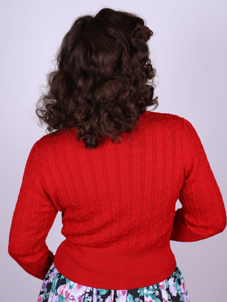 1940s style Cardigan - Red - Joanne - memery