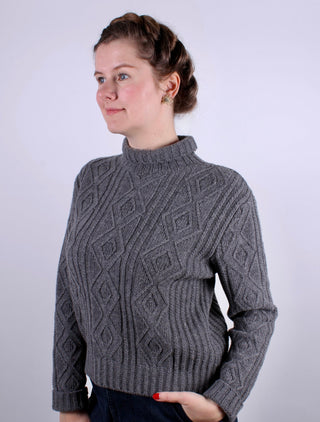 1940s style turtleneck pullover - Dark grey - Inger - memery
