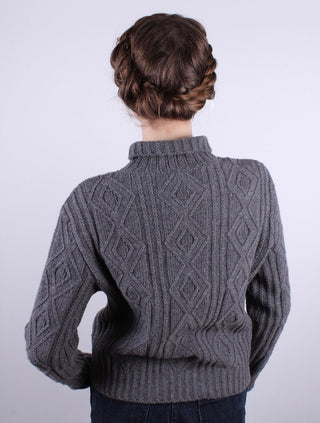 1940s style turtleneck pullover - Dark grey - Inger - memery