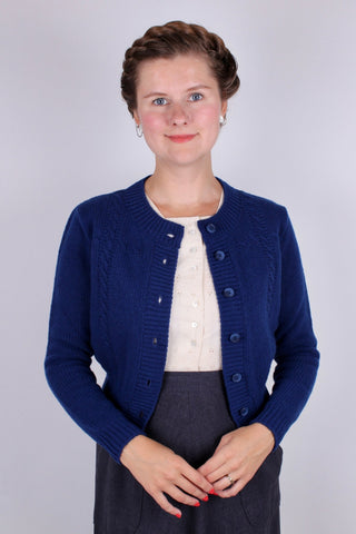 1940s vintage style cardigan - Blue - Vera - memery