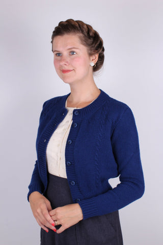 1940s vintage style cardigan - Blue - Vera - memery