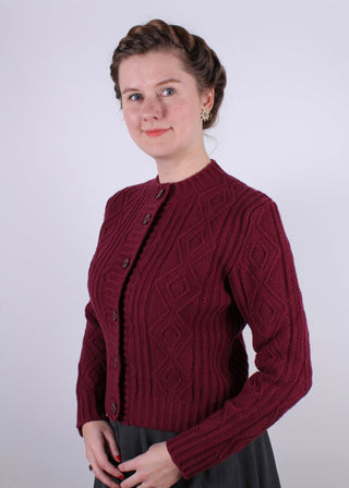 1940s vintage style cardigan - Burgundy red - Ingrid - memery