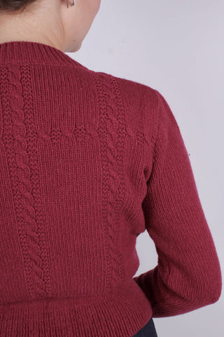 1940s vintage style cardigan - Raspberry - Vera - memery