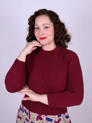 1940s vintage style pullover - Burgundy - Gertrud - memery