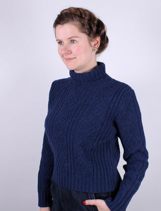 1940s vintage style turtleneck pullover - Navy blue - Inger - memery