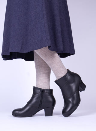1940s Winter Ankle Boots – Black – Marion - memery