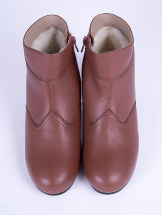 1940s Winter Ankle Boots – Brown – Marion - memery