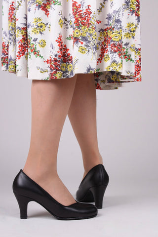 1950's court shoe - Black - Julia - memery
