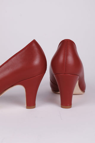 1950's court shoe - Maroon Red - Julia - memery