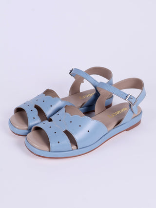 1950s sandals with cloud - shaped pattern - blue pastel - Joy - memery