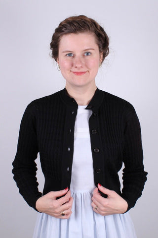 1950s vintage style cardigan - Black - Agnes - memery