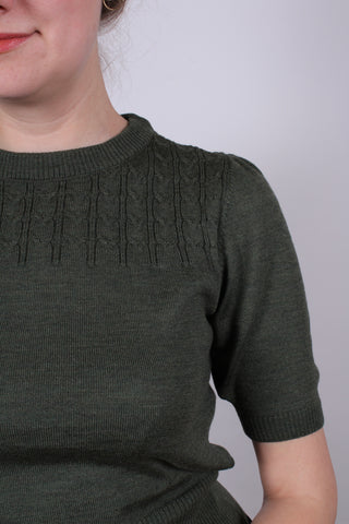 1940s / 1950s style short-sleeved pullover - Green - Sally