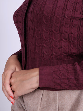 1940s / 1950s style Cardigan - Plum - Joanne