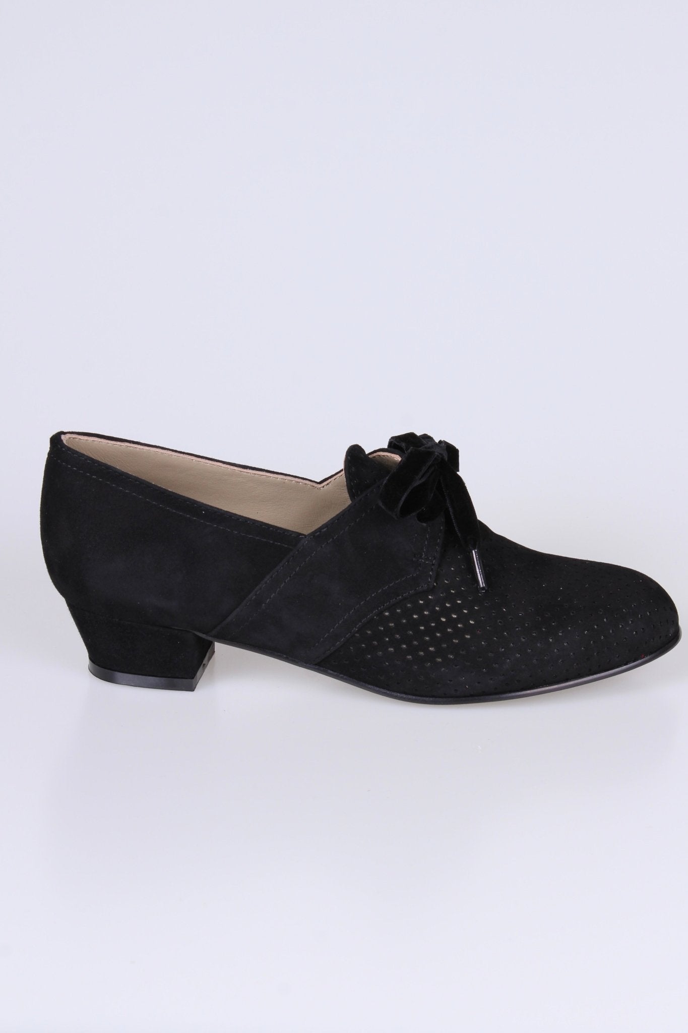 1940s Derby shoes - Low heel - Black - Esther memery 1940s Derby shoes - Low heel - Black - Esther memery