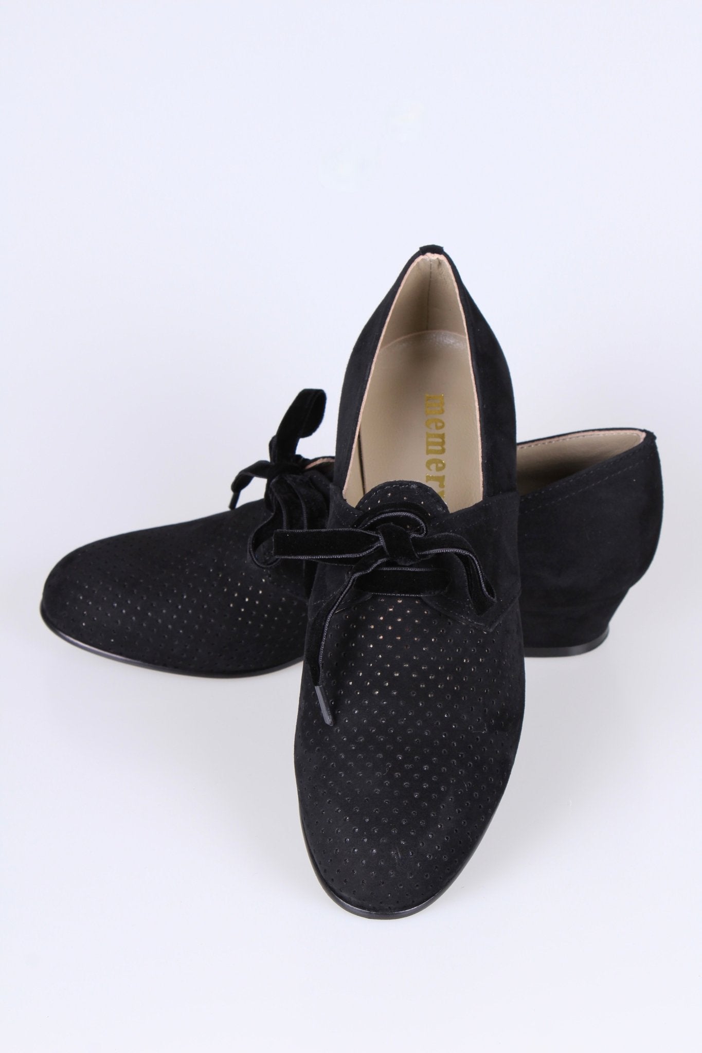 1940s Derby shoes - Low heel - Black - Esther memery 1940s Derby shoes - Low heel - Black - Esther memery