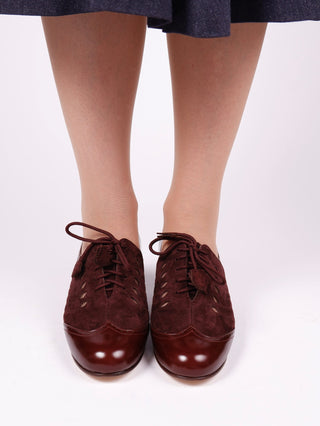 40s everyday two - tone Oxfords - Dark brown / Aubergine - Clara - memery