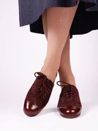 40s everyday two - tone Oxfords - Dark brown / Aubergine - Clara - memery