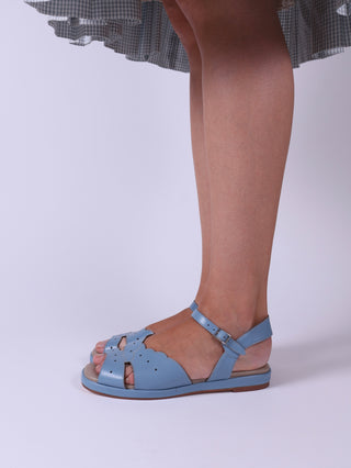 1950s sandals with claud-shaped pattern - blue pastel - Joy