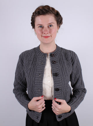 1940s vintage style cardigan - Dark grey  - Ingrid