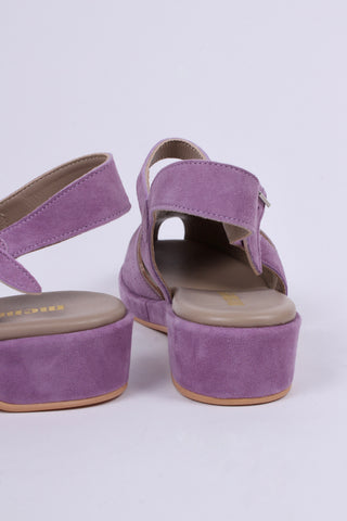 1940s / 50s style suede wedge - Lavender - Ella